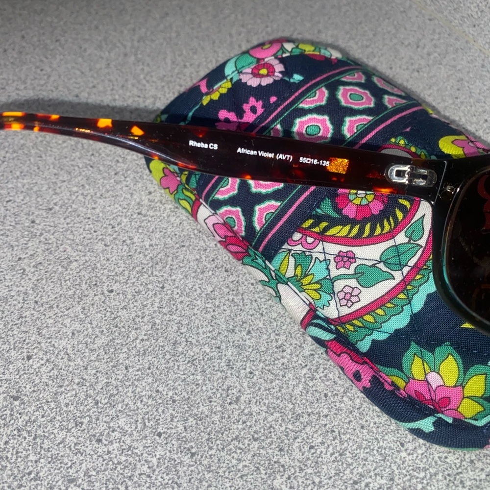 Vera Bradley Rheba Polarized Sunglasses African Violet/Paisley Print Case NWT - Picture 6 of 13